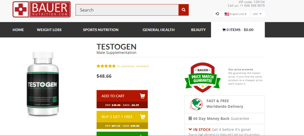 Testogen review Bauer Nutrition pic