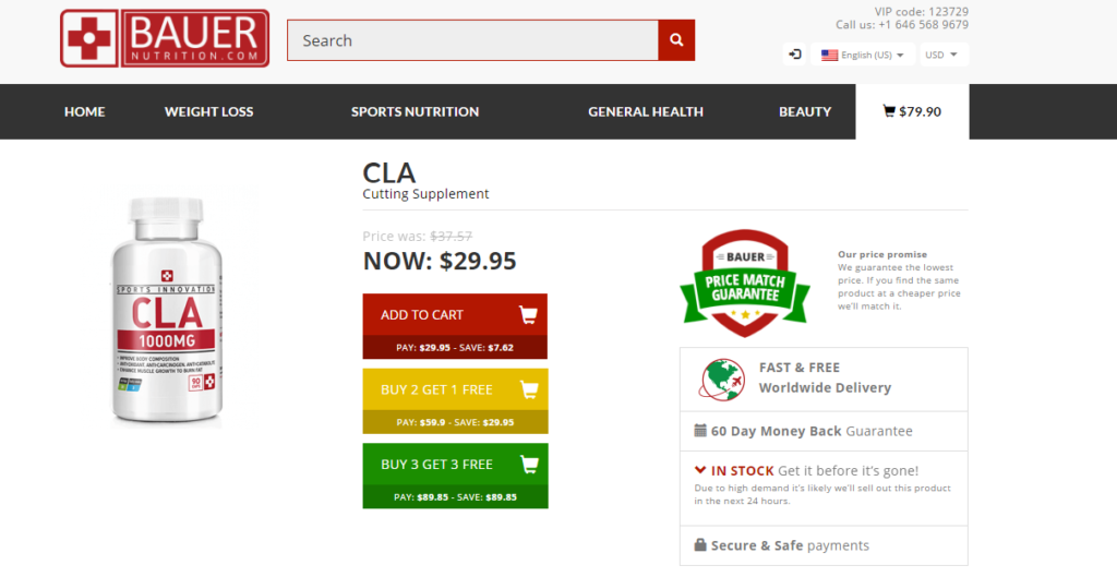 Buy CLA Bauer Nutrition