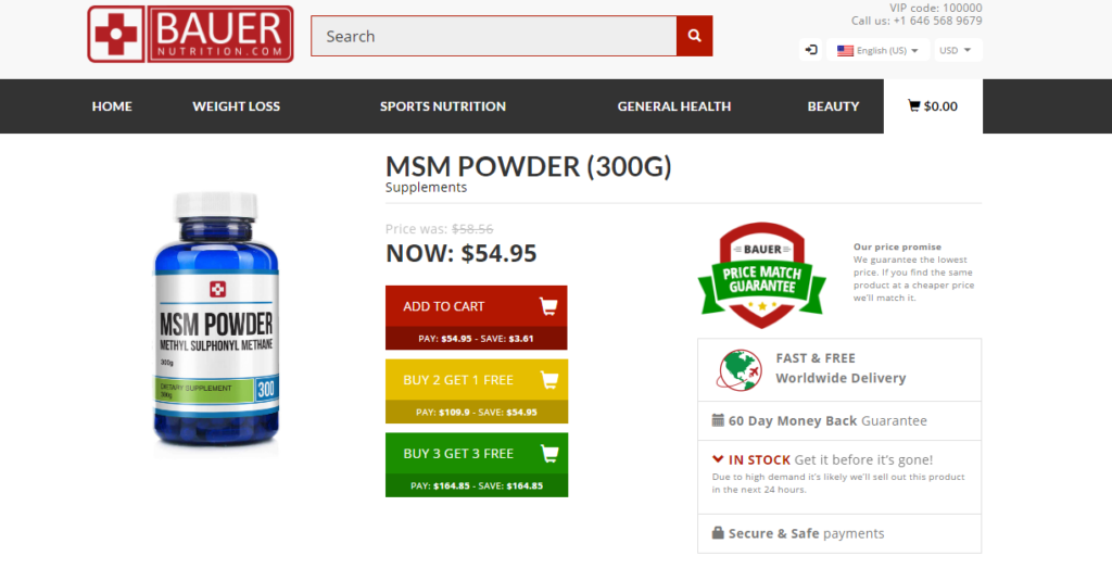 MSM Powder Bauer Nutrition Review 4 Final