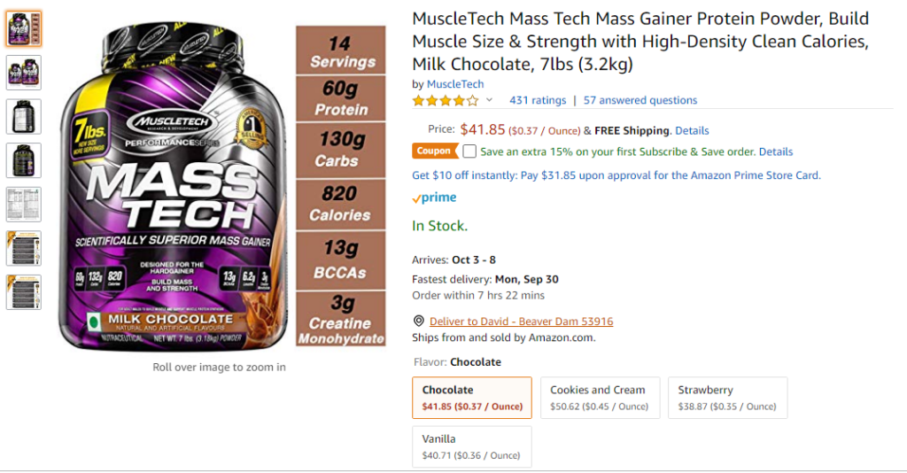 best mass gainer supplement - muscletech 