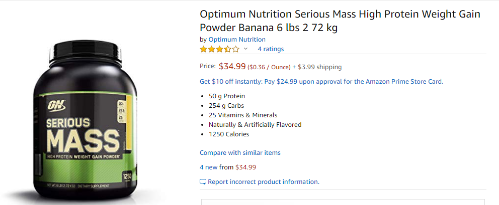 best mass gainer supplement - optimum nutrition serious mass gainer 