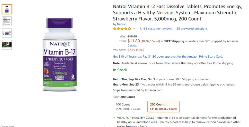 best vitamin b12 supplement - natrol