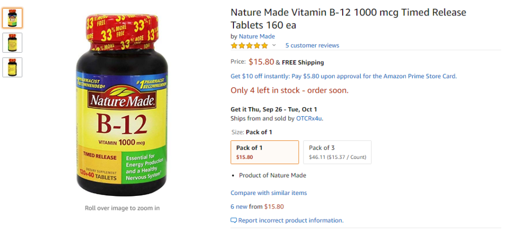 best vitamin b12 supplement - nature made