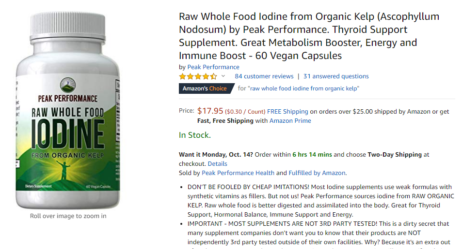 best iodine supplement - raw whole food iodine from organic kelp 