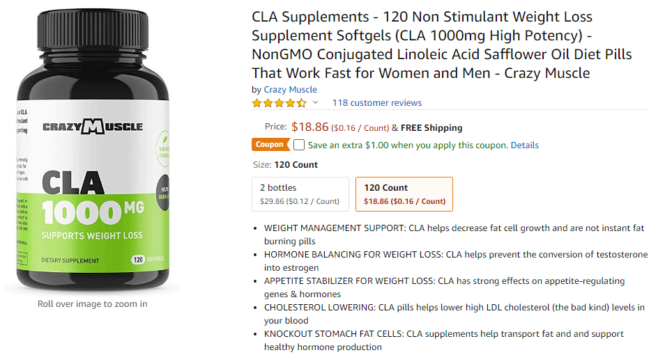 best natural supplements for weight loss - crazy muscle cla 