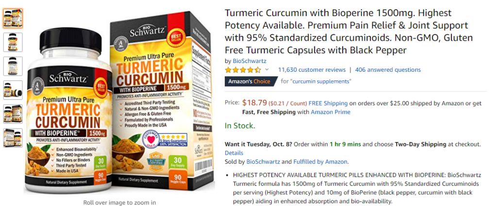 best supplements for hair loss - curcumin