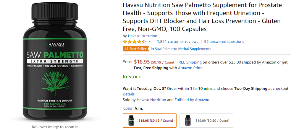 best supplements for hair loss - saw palmetto 