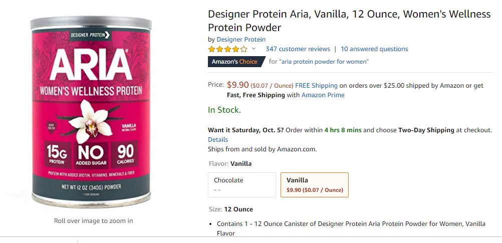 protein supplements for women- aria