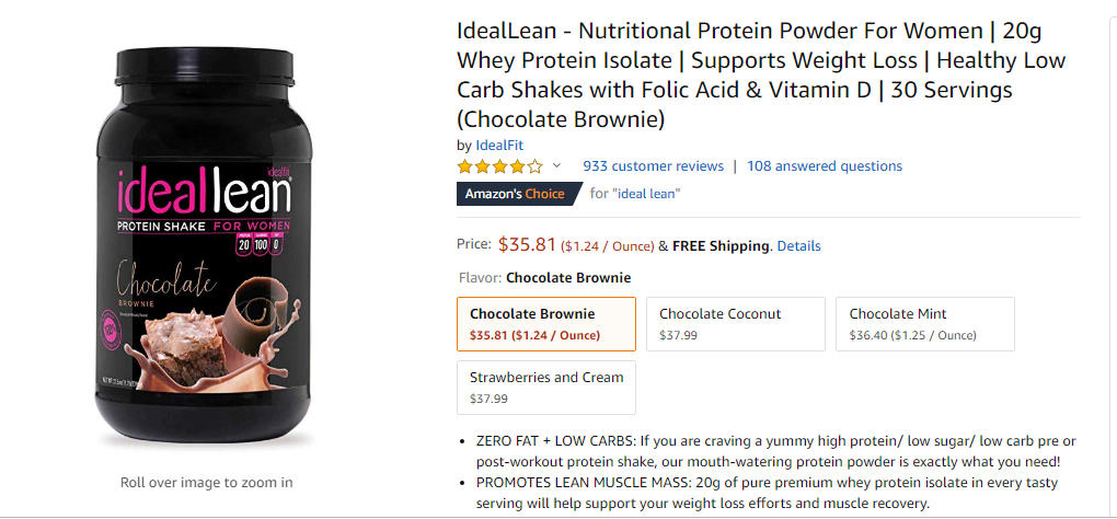 protein supplements for women- ideallean