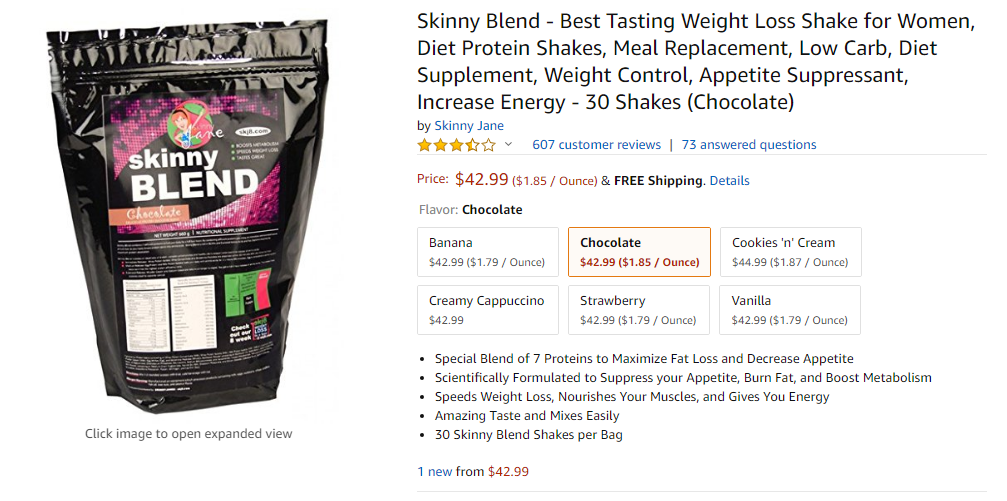 protein supplements for women- skinny blend