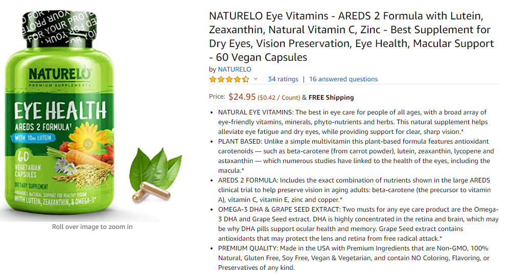 best eye supplements - naturelo eye health