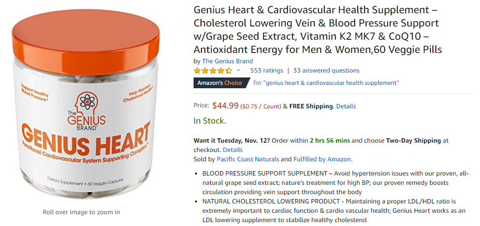 best heart supplements - genius heart and cardiovascular health 