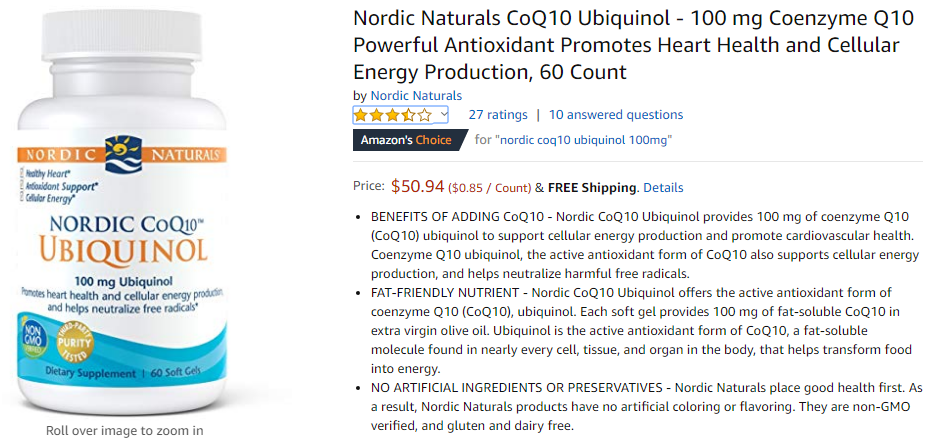 best heart supplements - nordic naturals coq10