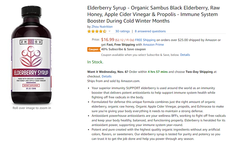 best immune booster supplements - elderberry syrup