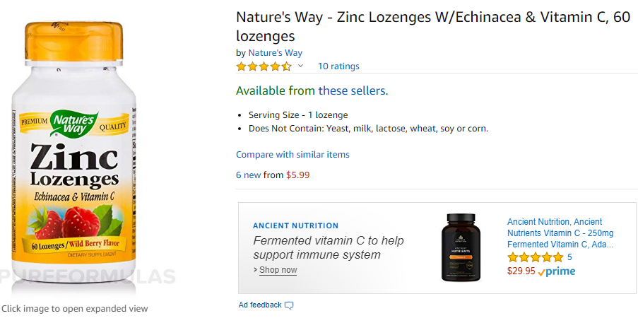 best zinc supplements - nature's way  lozenage