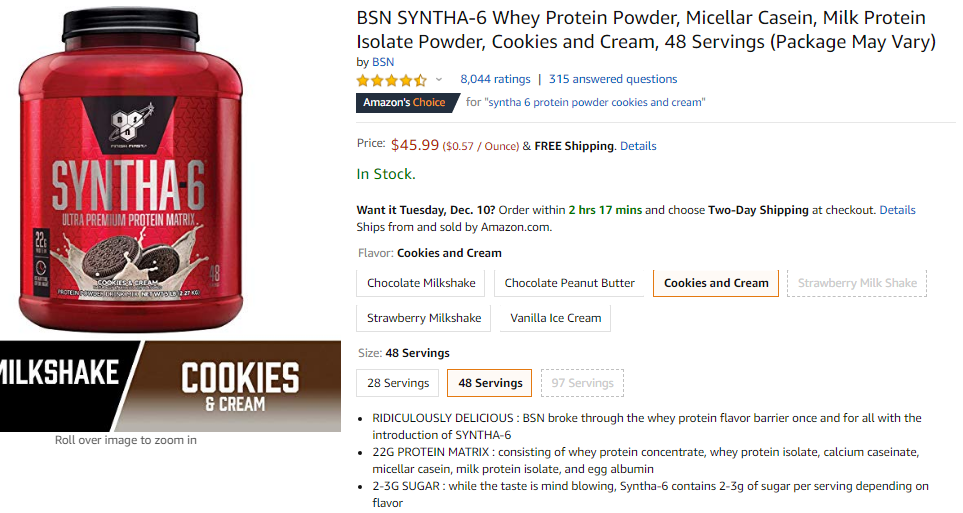 cheap protein powder bsn syntha-6
