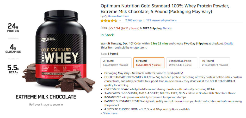 cheap protein powder gold standard whey